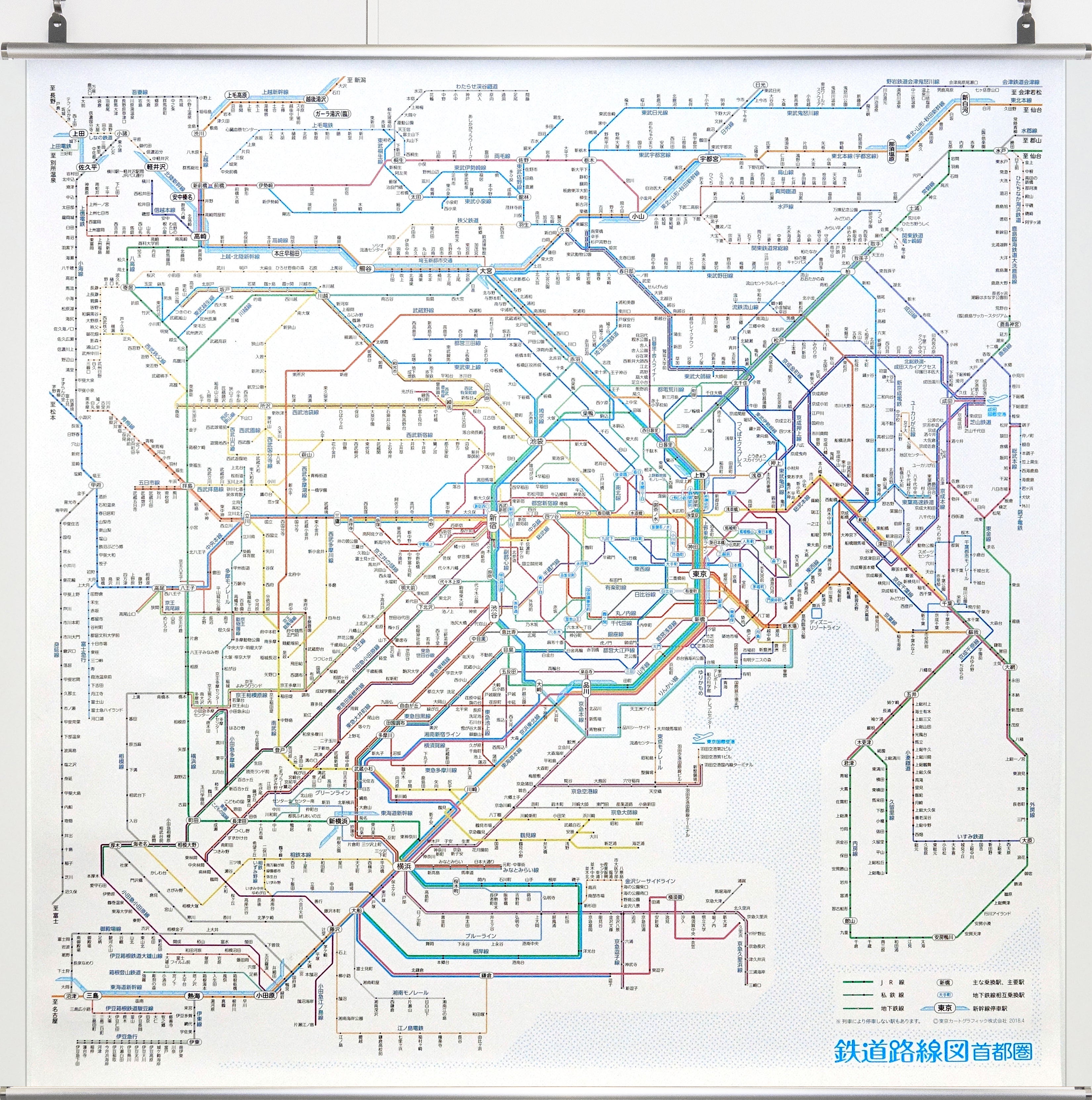 地図タペストリー鉄道路線図首都圏 シルバー | Tokyo Cartographic Co