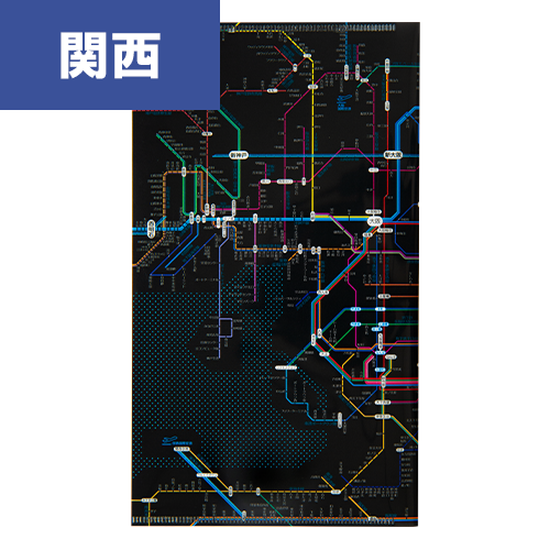 鉄道路線図チケットホルダー関西日本語ブラック | 東京カート 