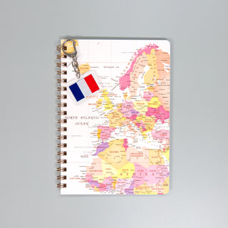 アクリルキーホルダー国旗フランス付きリングノートブロッサム