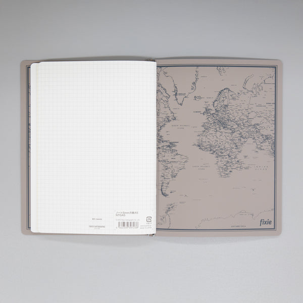 fixieダイアリーノートカバーA5ブラック＋26年度月間ダイアリー・方眼ノートセット