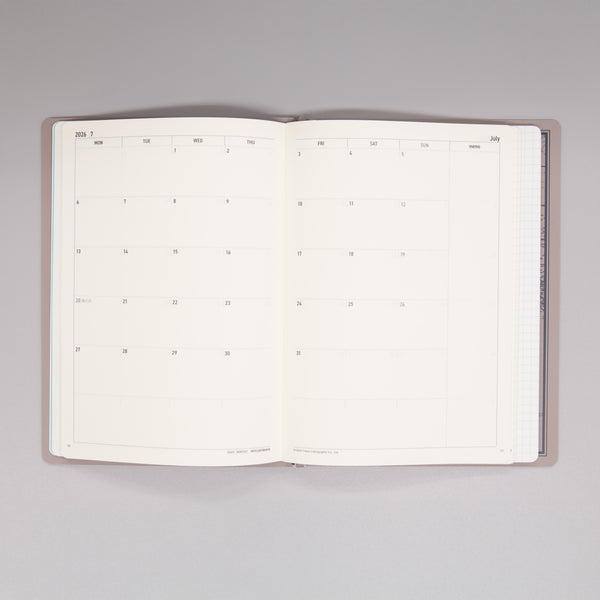 fixieダイアリーノートカバーA5ブラック＋26年度月間ダイアリー・方眼ノートセット