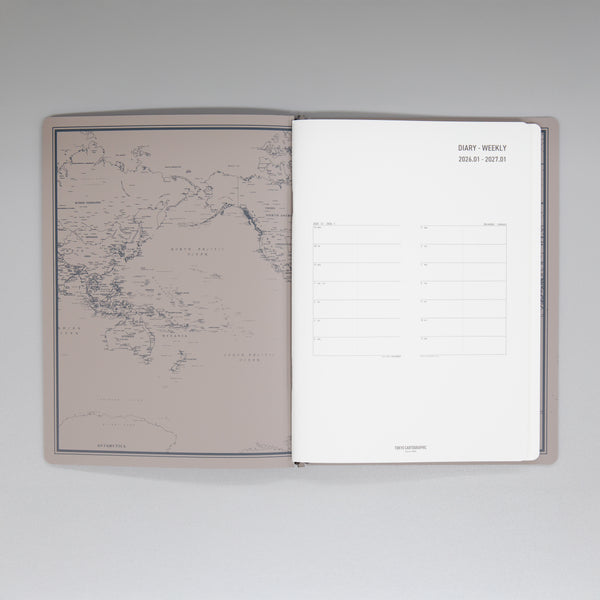 fixieダイアリーノートカバーA5ブラック＋26年度週間ダイアリー・横罫ノートセット