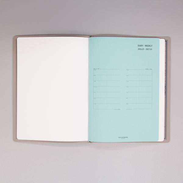 fixieダイアリーノートカバーA5ブラック＋26年度週間ダイアリー・横罫ノートセット