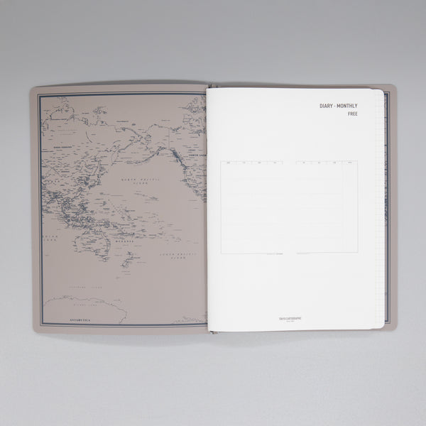 fixieダイアリーノートカバーA5ブラック＋フリー月間ダイアリー・方眼ノートセット