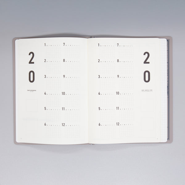 fixieダイアリーノートカバーA5ブラック＋フリー月間ダイアリー・方眼ノートセット