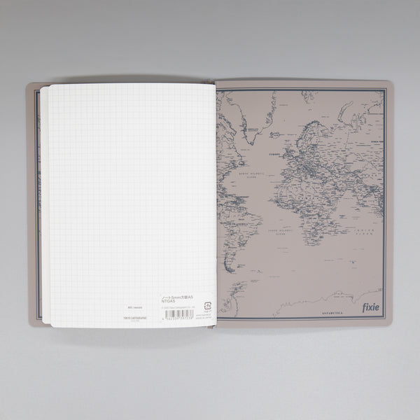 fixieダイアリーノートカバーA5ブラック＋フリー月間ダイアリー・方眼ノートセット