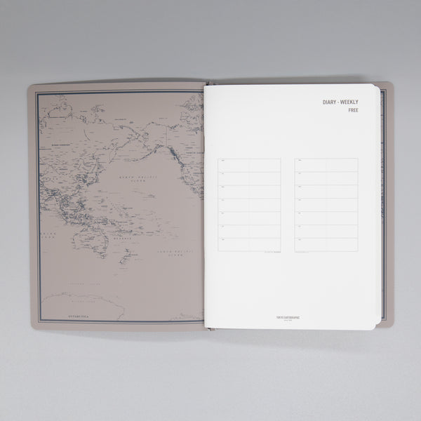 fixieダイアリーノートカバーA5ブラック＋フリー週間ダイアリー・横罫ノートセット