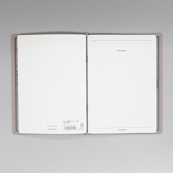 fixieダイアリーノートカバーA5ブラック＋フリー週間ダイアリー・横罫ノートセット