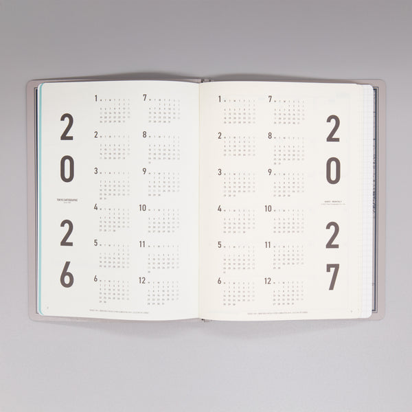 fixieダイアリーノートカバーA5キャメル＋26年度月間ダイアリー・方眼ノートセット