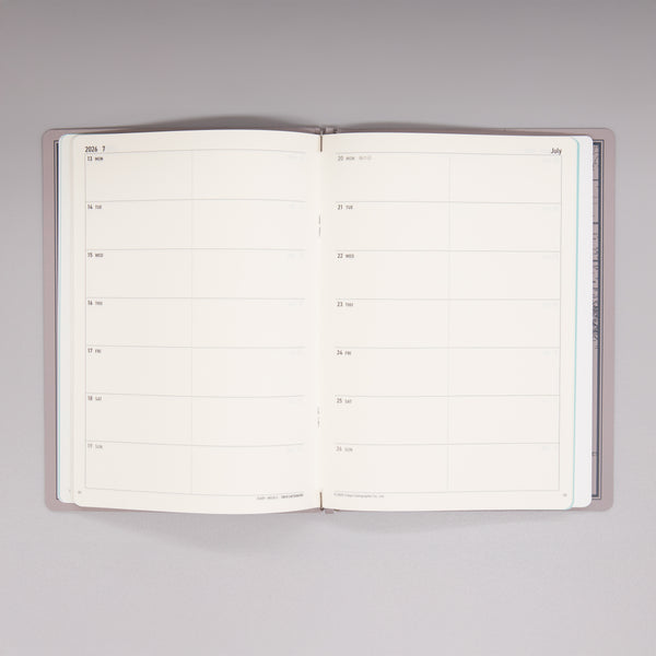 fixieダイアリーノートカバーA5キャメル＋26年度週間ダイアリー・横罫ノートセット