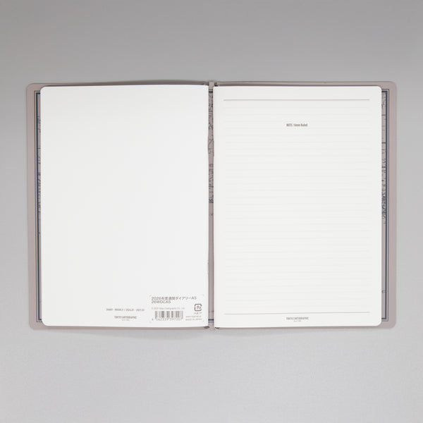 fixieダイアリーノートカバーA5キャメル＋26年度週間ダイアリー・横罫ノートセット