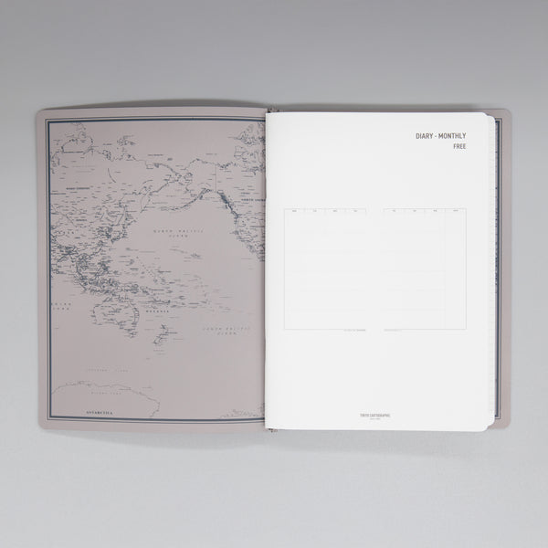 fixieダイアリーノートカバーA5キャメル＋フリー月間ダイアリー・方眼ノートセット