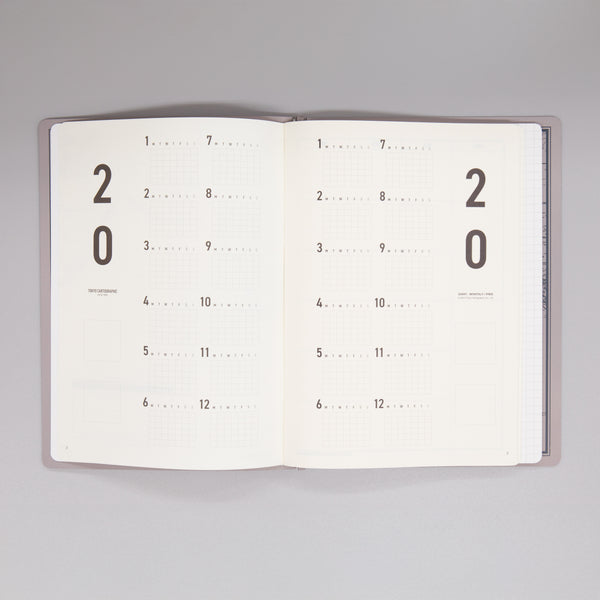 fixieダイアリーノートカバーA5キャメル＋フリー月間ダイアリー・方眼ノートセット