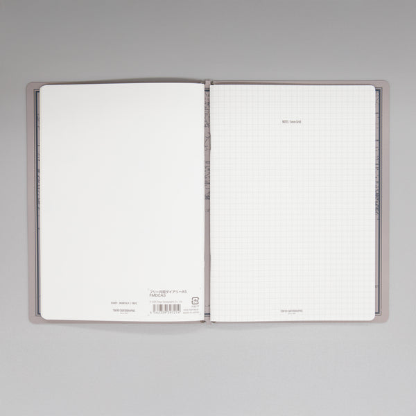 fixieダイアリーノートカバーA5キャメル＋フリー月間ダイアリー・方眼ノートセット