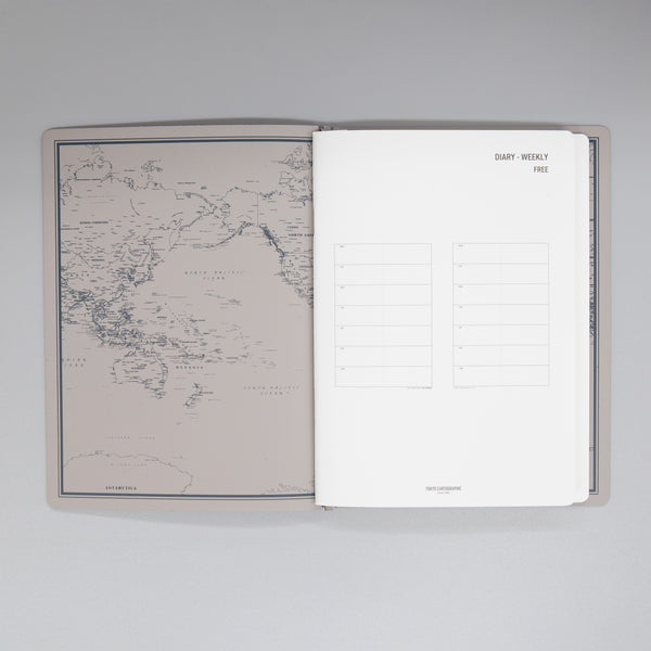 fixieダイアリーノートカバーA5キャメル＋フリー週間ダイアリー・横罫ノートセット