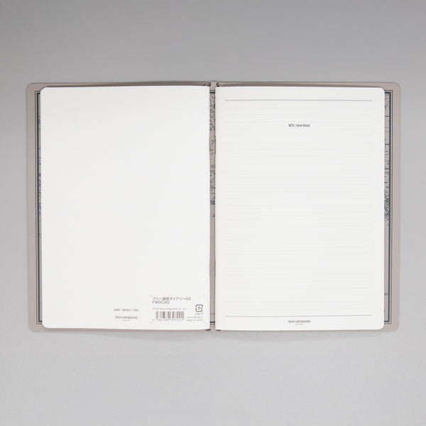 fixieダイアリーノートカバーA5キャメル＋フリー週間ダイアリー・横罫ノートセット