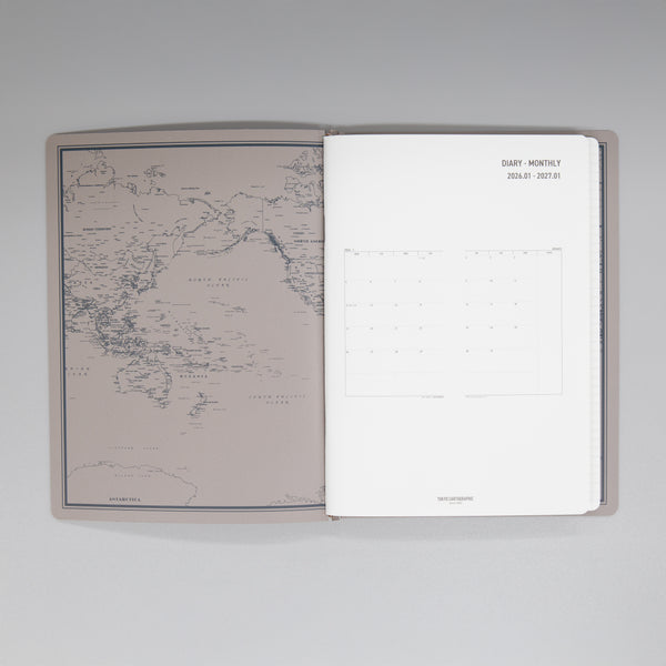 fixieダイアリーノートカバーA5ホワイト＋26年度月間ダイアリー・方眼ノートセット