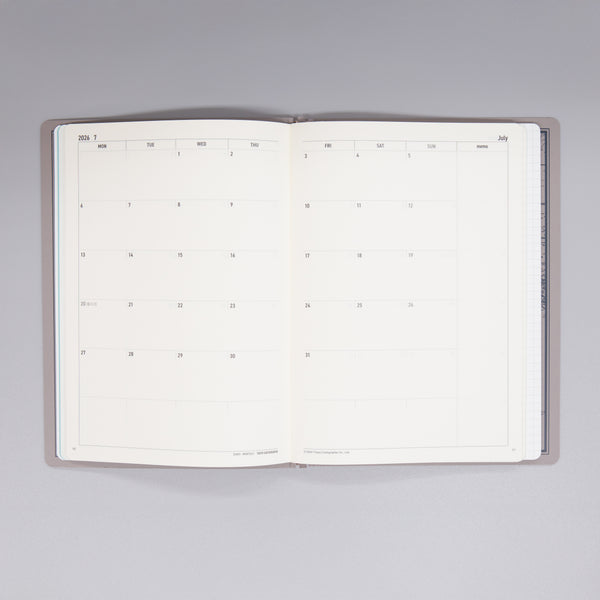 fixieダイアリーノートカバーA5ホワイト＋26年度月間ダイアリー・方眼ノートセット