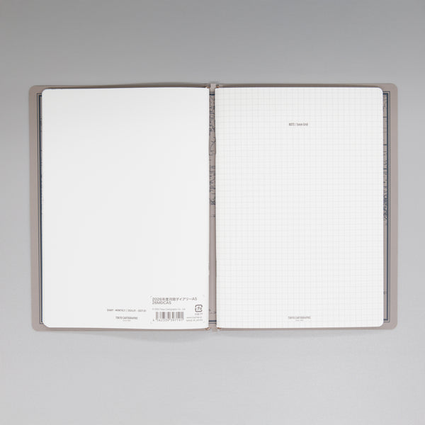 fixieダイアリーノートカバーA5ホワイト＋26年度月間ダイアリー・方眼ノートセット