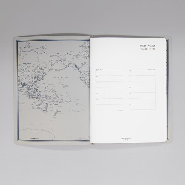 fixieダイアリーノートカバーA5ホワイト＋26年度週間ダイアリー・横罫ノートセット