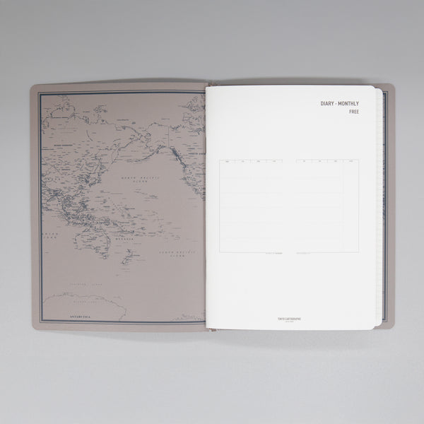 fixieダイアリーノートカバーA5ホワイト＋フリー月間ダイアリー・方眼ノートセット