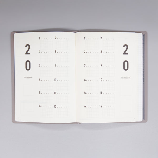 fixieダイアリーノートカバーA5ホワイト＋フリー月間ダイアリー・方眼ノートセット