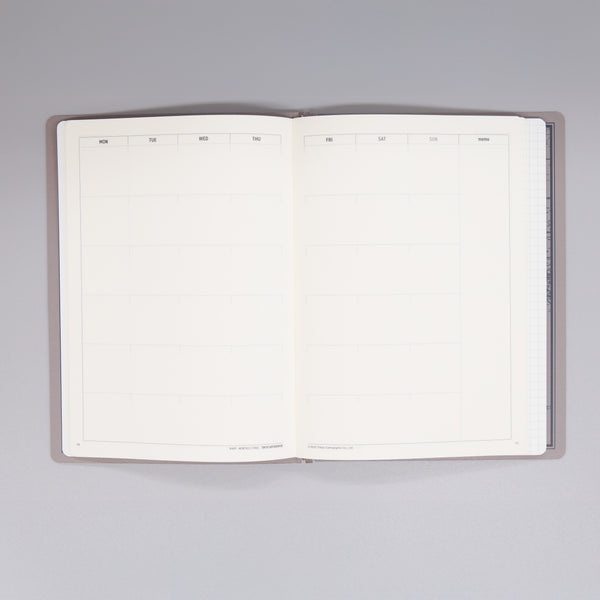 fixieダイアリーノートカバーA5ホワイト＋フリー月間ダイアリー・方眼ノートセット