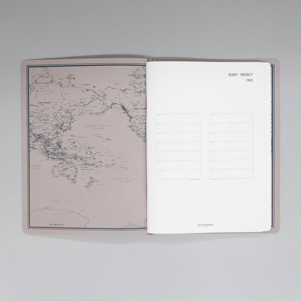 fixieダイアリーノートカバーA5ホワイト＋フリー週間ダイアリー・横罫ノートセット