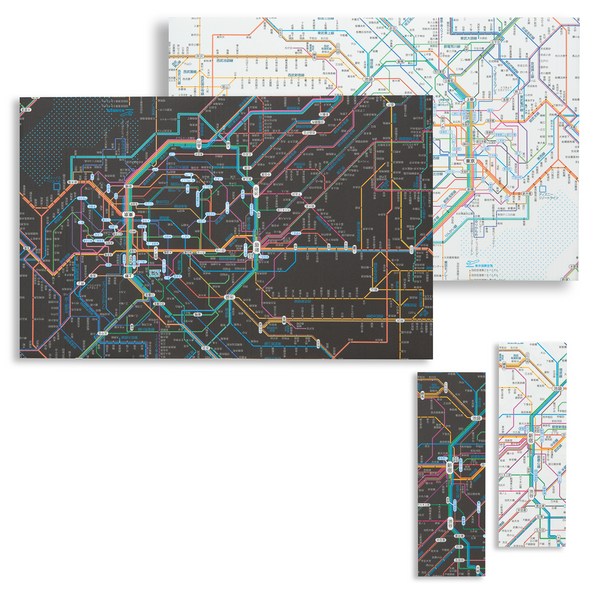 ブックカバー　路線図首都圏白