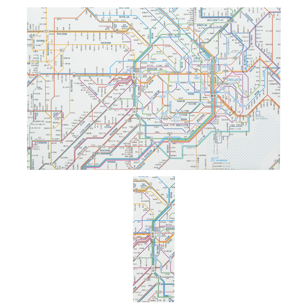 ブックカバー　路線図首都圏白