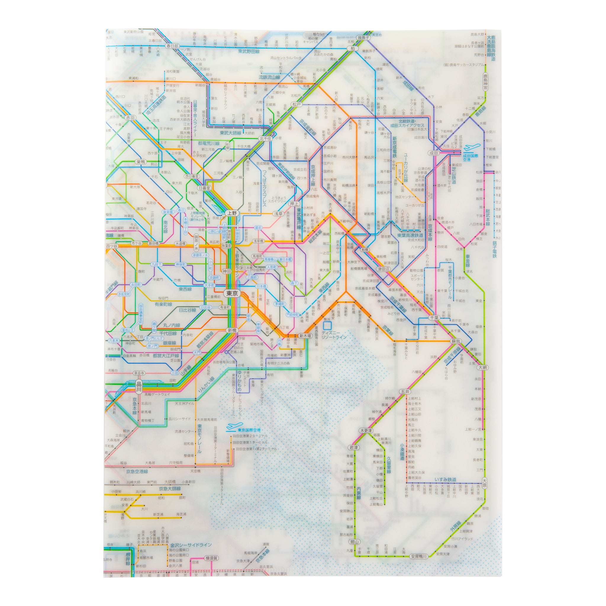 鉄道路線図クリアファイル首都圏 日本語 | Tokyo Cartographic Co., Ltd.