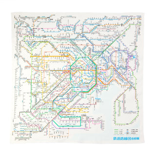鉄道路線図ハンカチ首都圏 日本語