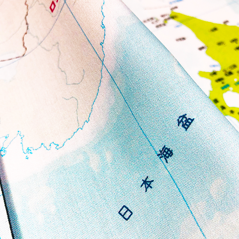 日本の地図と交通網地図ハンカチ