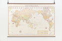 地図タペストリーレトロ調世界地図 A1 ケヤキ調