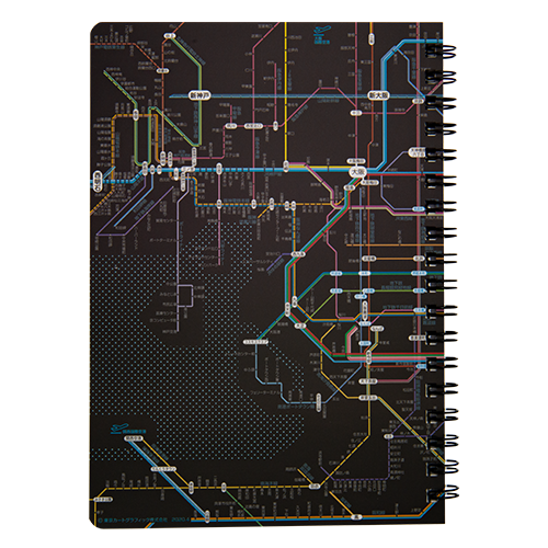 鉄道路線図リングノート関西日本語ブラック